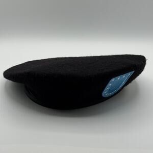 Defense Logistics Garrison Army Wool Beret Embroidered Mens 7 1/8 Black USA Made